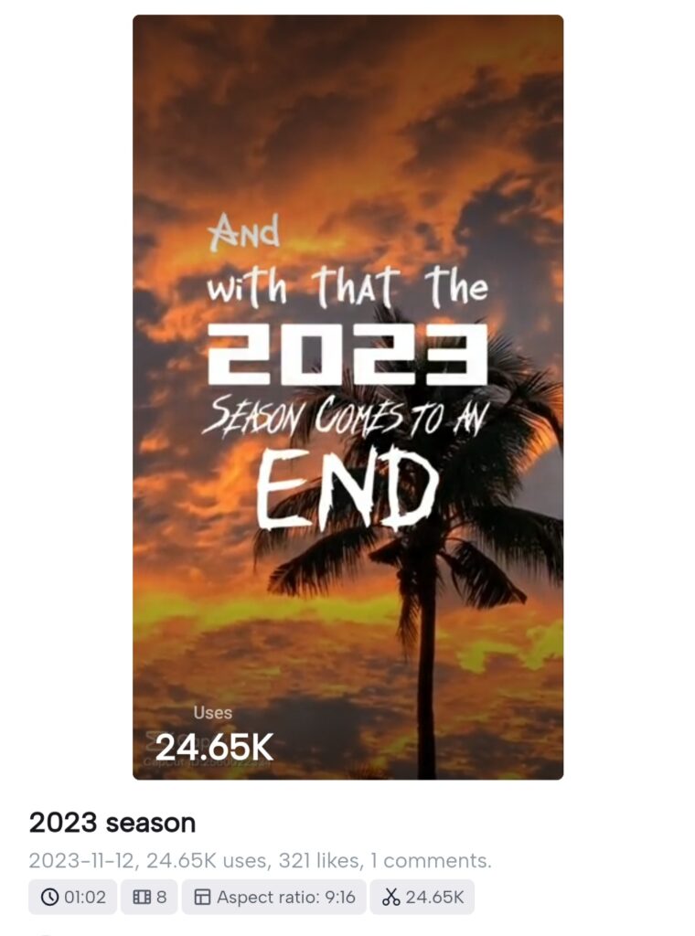 2023 Season Comes To An End CapCut Template